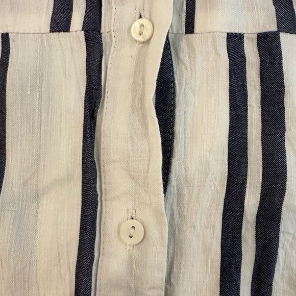 Zara Woman Linen Blend Long Maxi Shirt Dress Vertical  Stripes XL NWOT - Picture 9 of 11